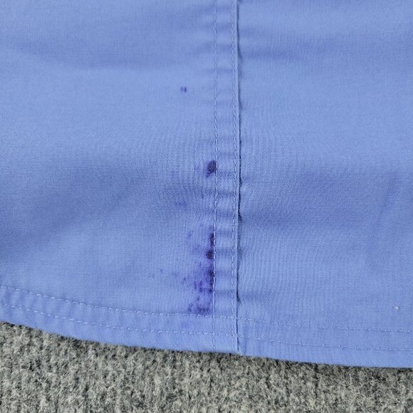 Scrubstar Scrub Top Shirt Women's Small Blue V-Neck Short Sleeve Pocket Uniform - Picture 7 of 13